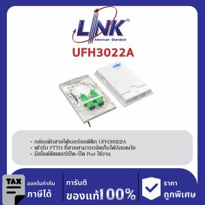 LINK (รุ่น UFH3022A) FTTx Shutter OUTLET Wall Mount w/2 x SC/APC (กว้างxสูง = 8.5x12.9 cm.)