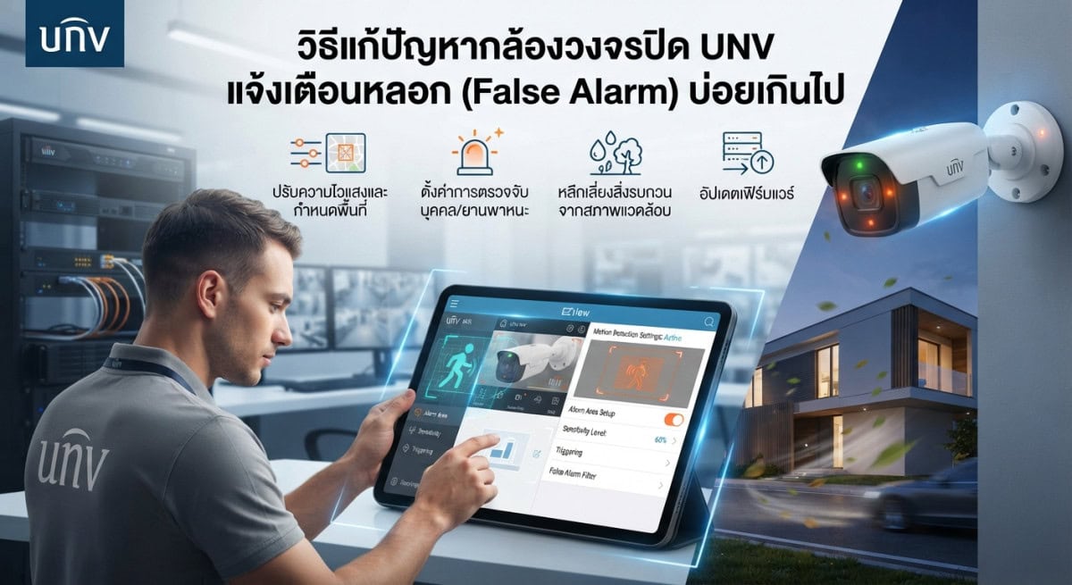 วิธีแก้ปัญหากล้องวงจรปิด UNV แจ้งเตือนหลอก (False Alarm) บ่อยเกินไป
