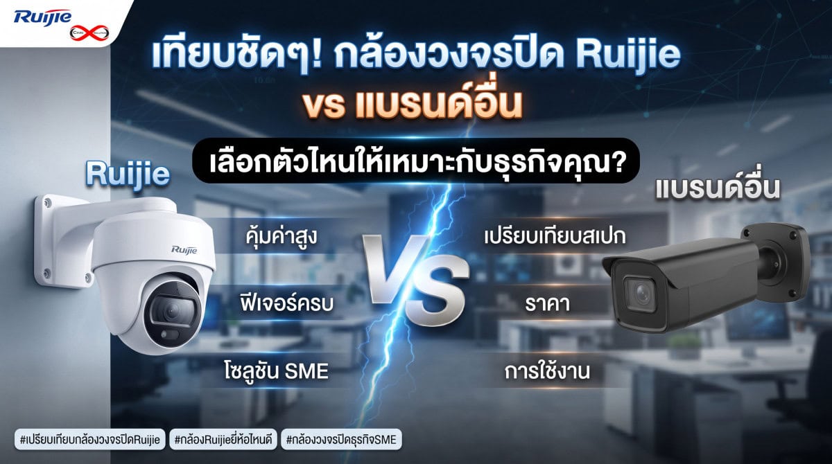 เทียบชัดๆ! กล้องวงจรปิด Ruijie vs แบรนด์อื่น